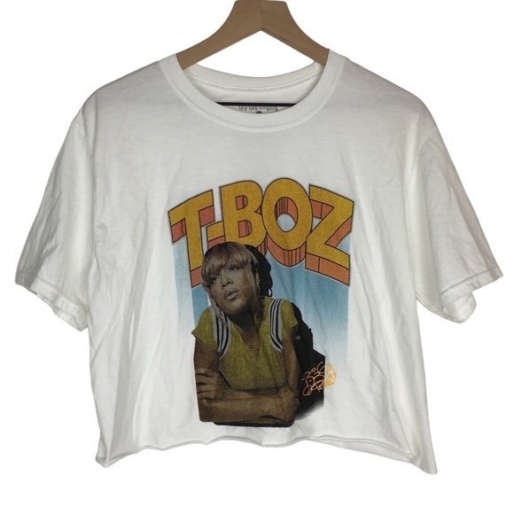 HIP HOP ROYALTY Crop Graphic Tee T Shirt T BOZ Oversized Fit Short Sleeve Large - Picture 1 of 11